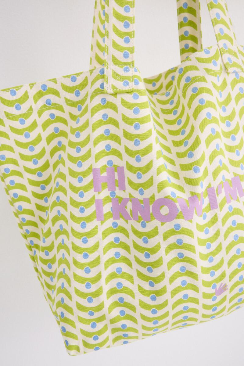 Women'secret Bolso Tote Estampado Amarillo
