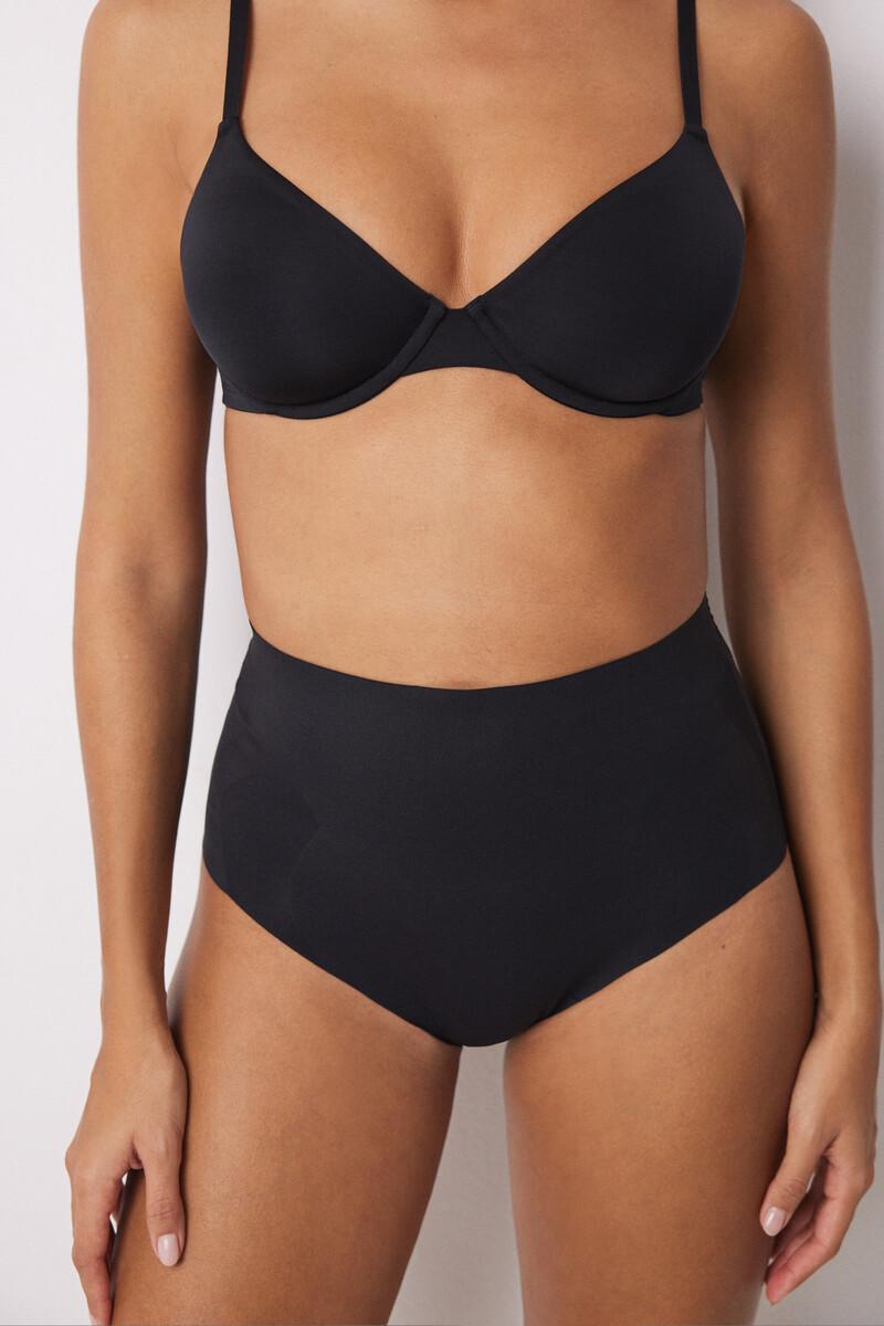 Women'secret Braga Alta Reductor Y Push Up Negro