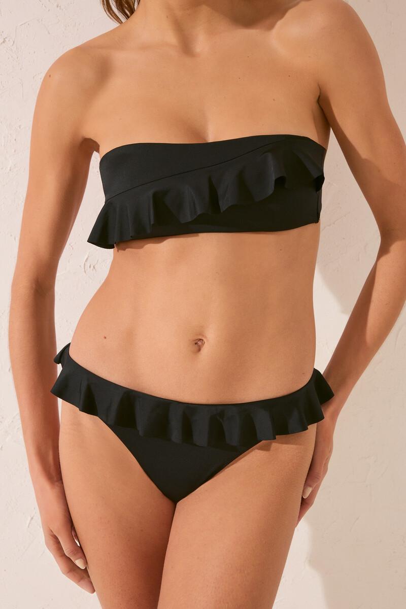 Women'secret Braga Bikini Brasileña Volantes Negro