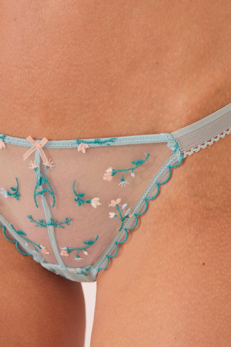 Women'secret Braga Clásica Tul Bordado Azul Claro