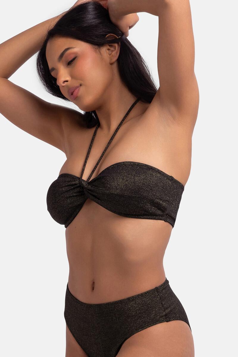 Women'secret Braga De Bikini Brasileña Lúrex Negro