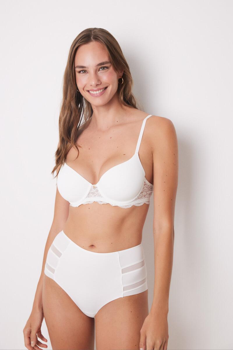 Women'secret Braga Reductora Alta Blanca Tul