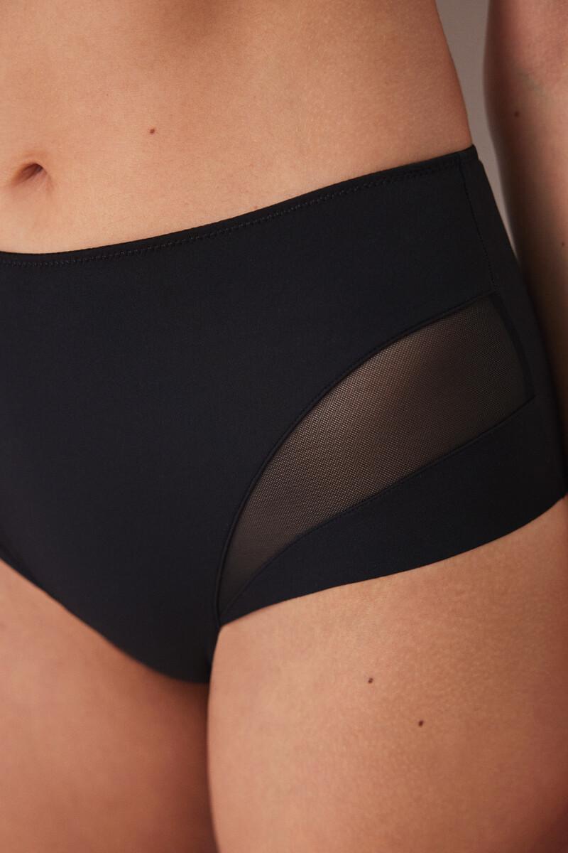 Women'secret Braga Reductora Alta Negra Encaje