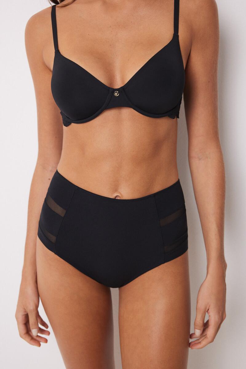 Women'secret Braga Reductora Alta Negra Tul
