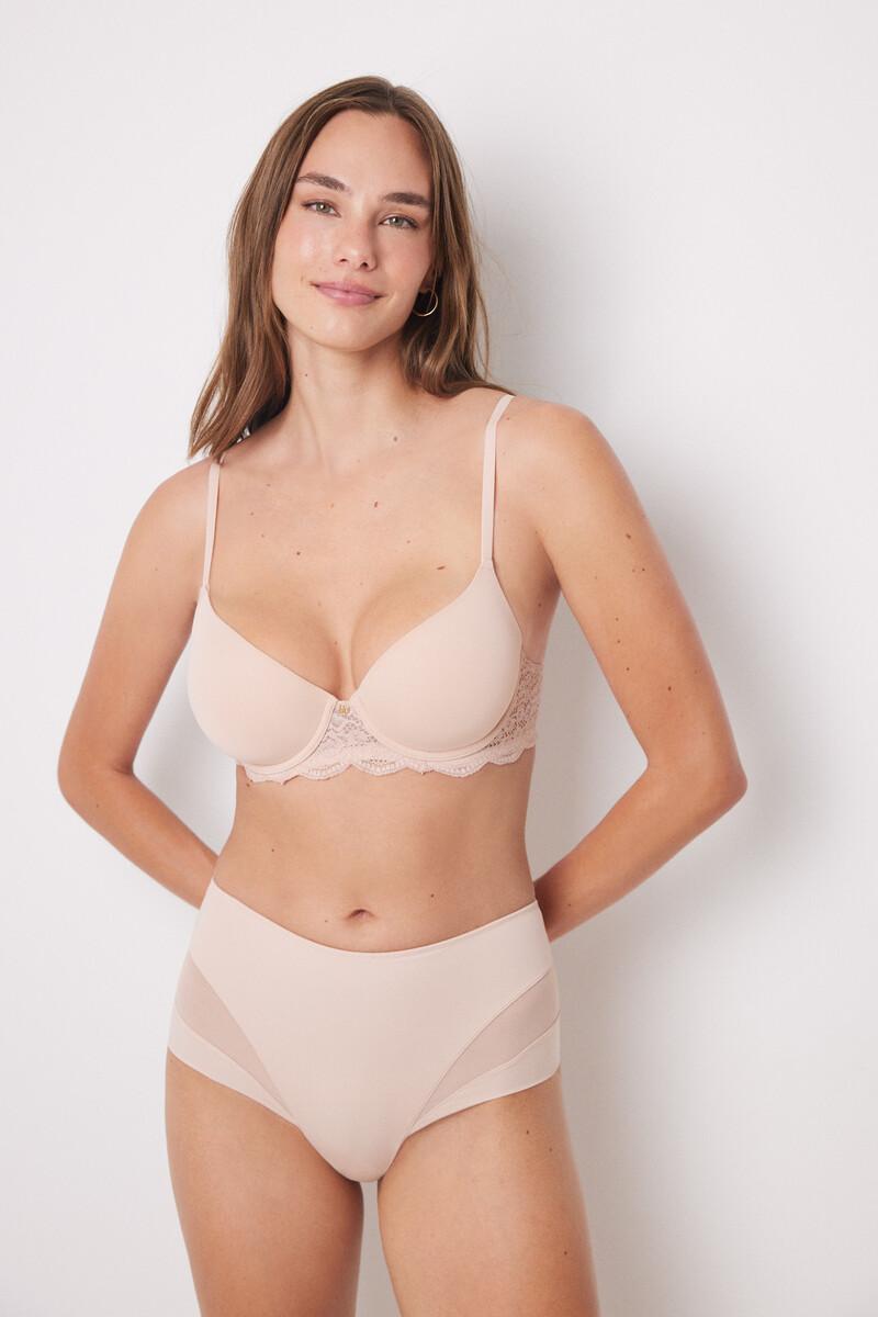 Women'secret Braga Reductora Alta Nude Encaje