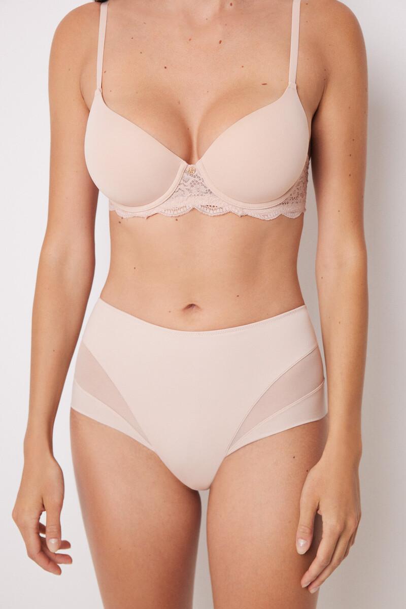 Women'secret Braga Reductora Alta Nude Encaje