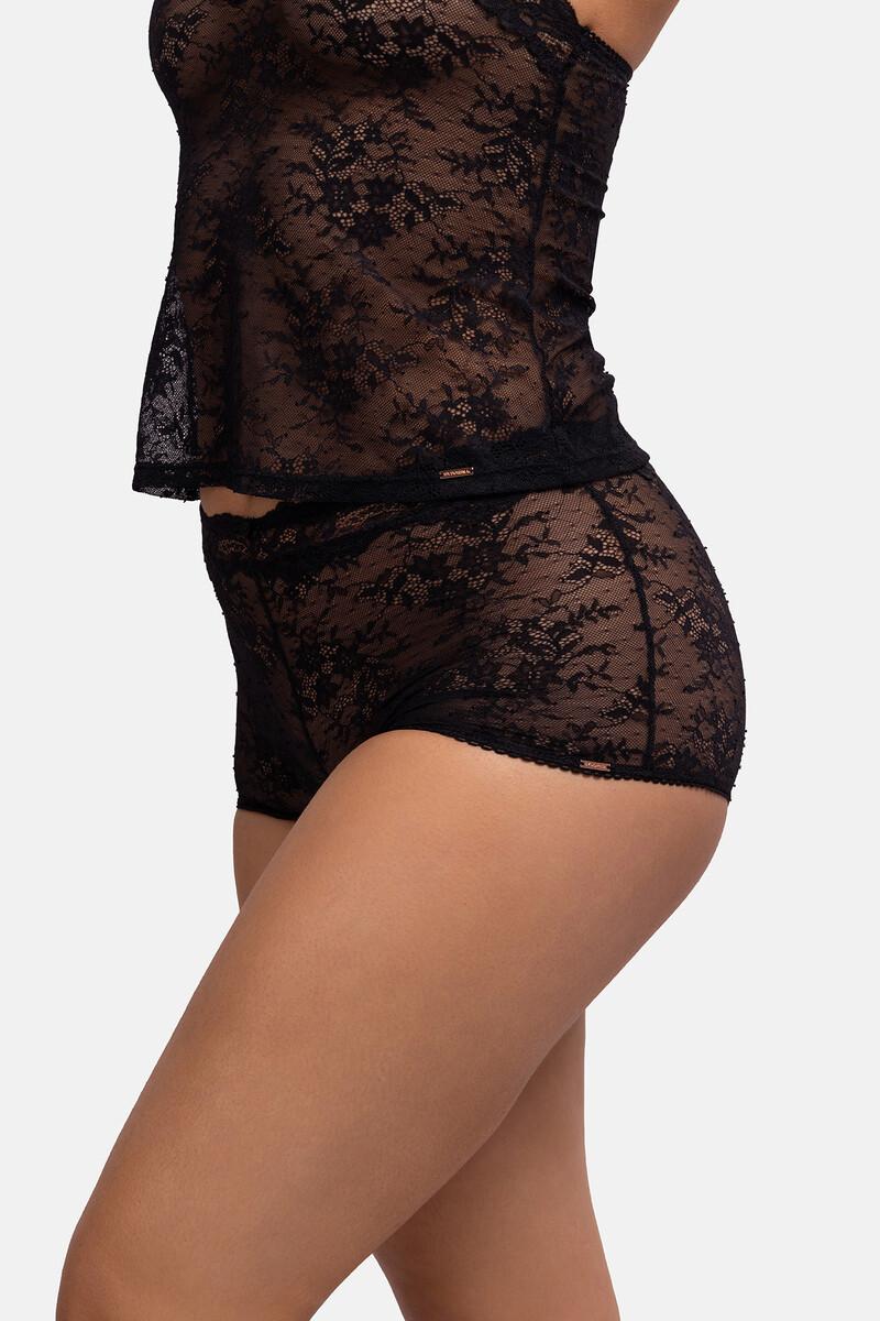 Women'secret Braga Tipo Short Encaje Negro