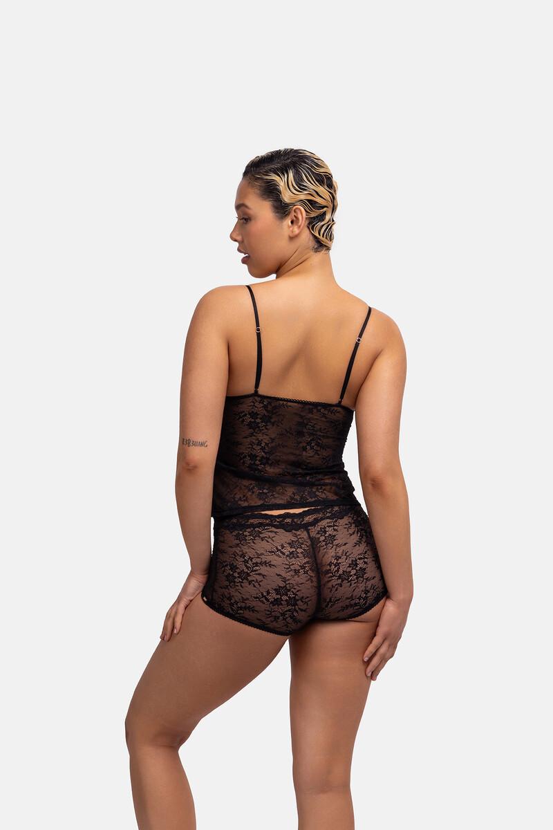 Women'secret Braga Tipo Short Encaje Negro