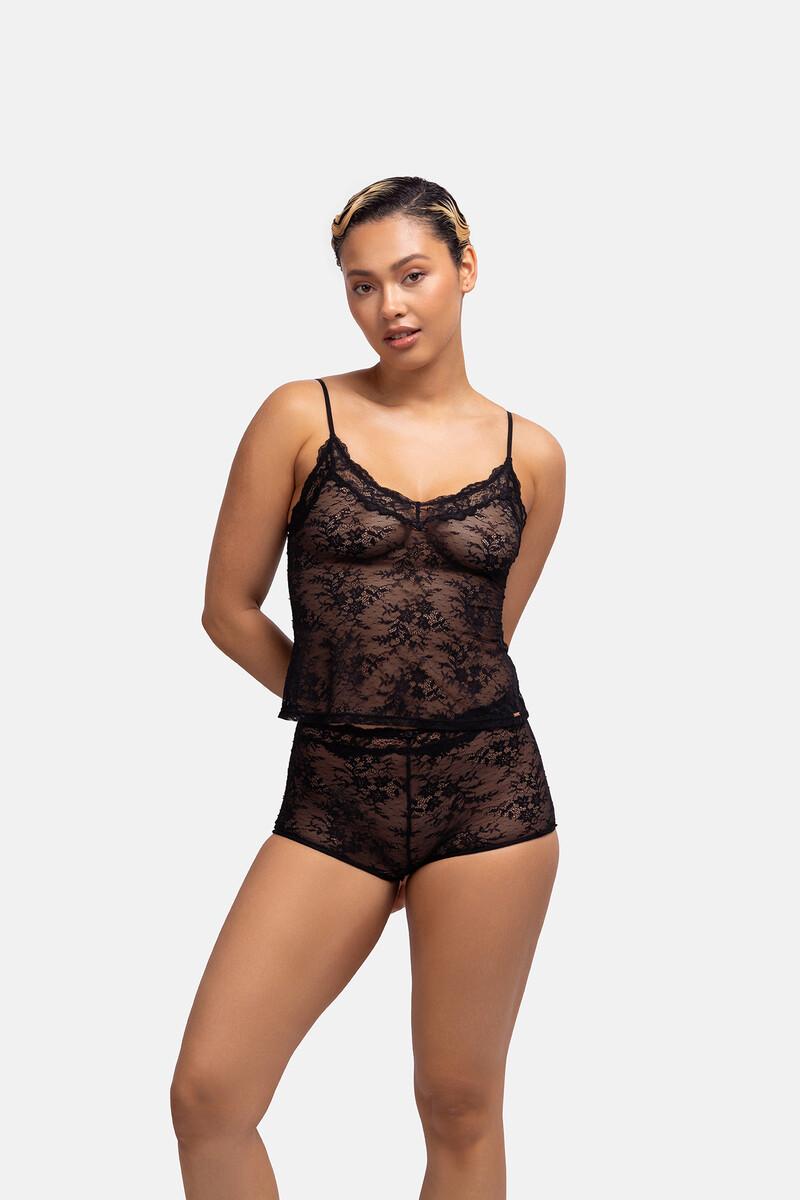 women'secret Braga tipo short encaje negro