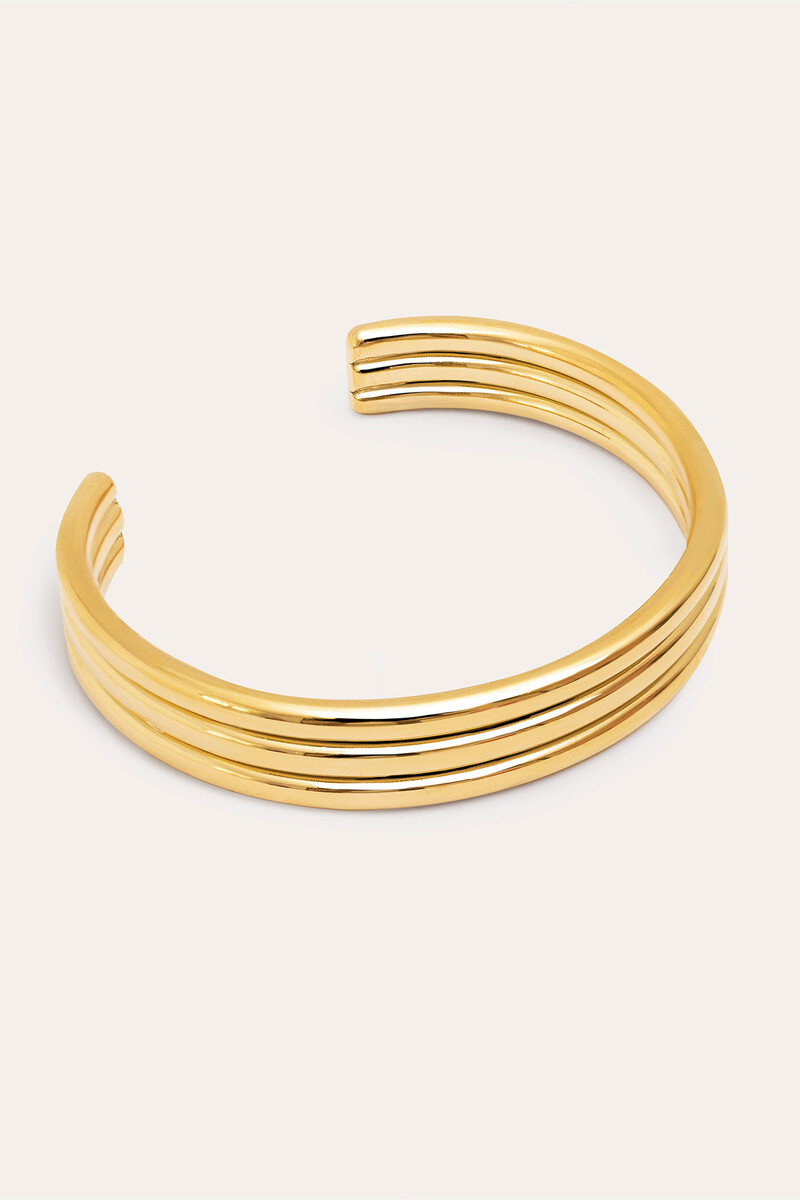 Women'secret Brazalete Maxi Line Acero Baño Oro