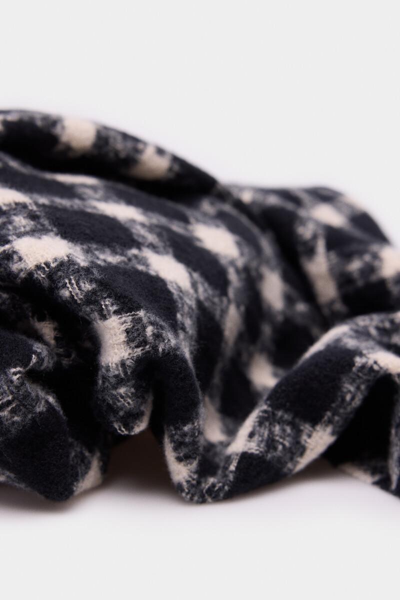 Women'secret Bufanda Cuadros Blanco Y Negro