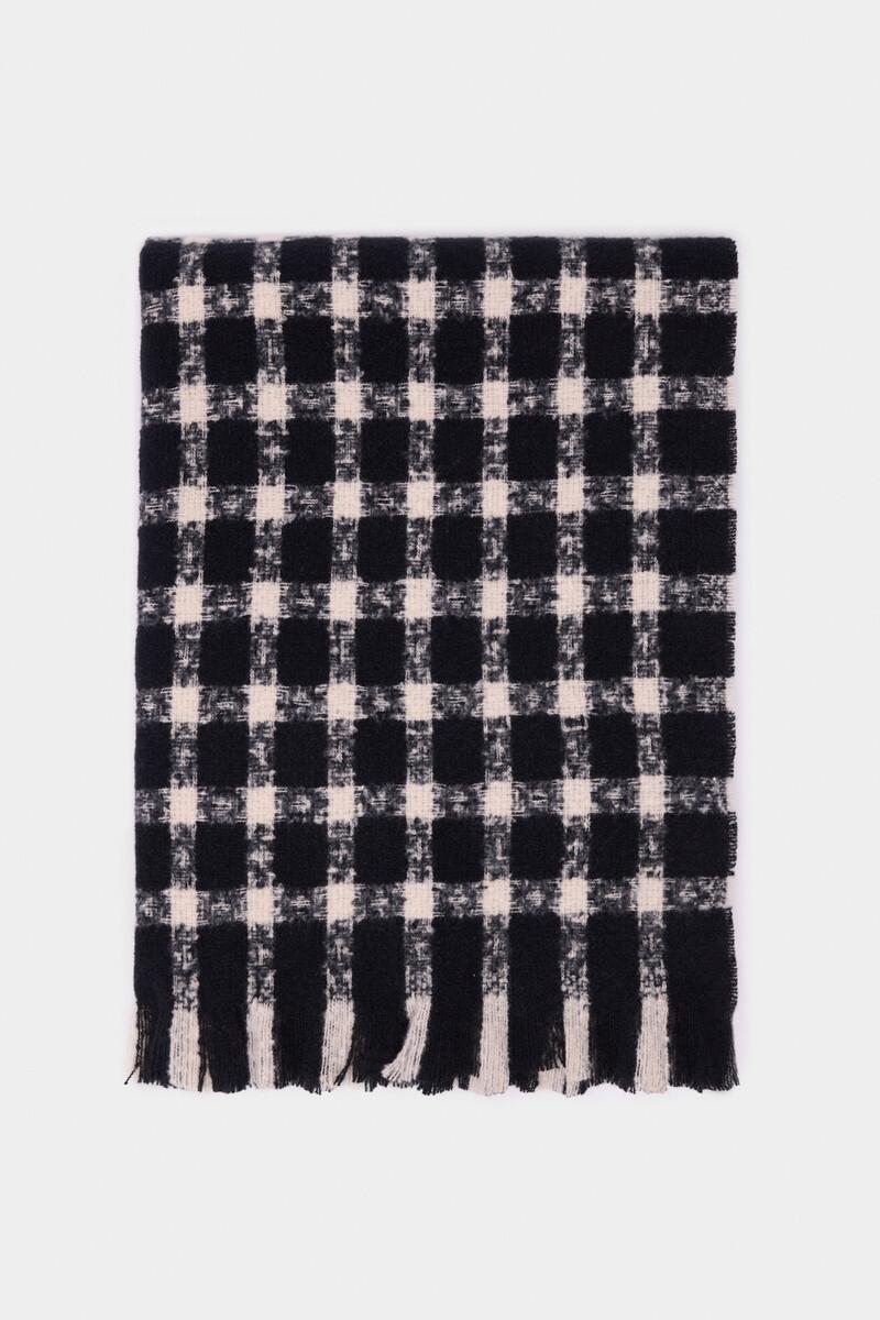 women'secret Bufanda cuadros blanco y negro