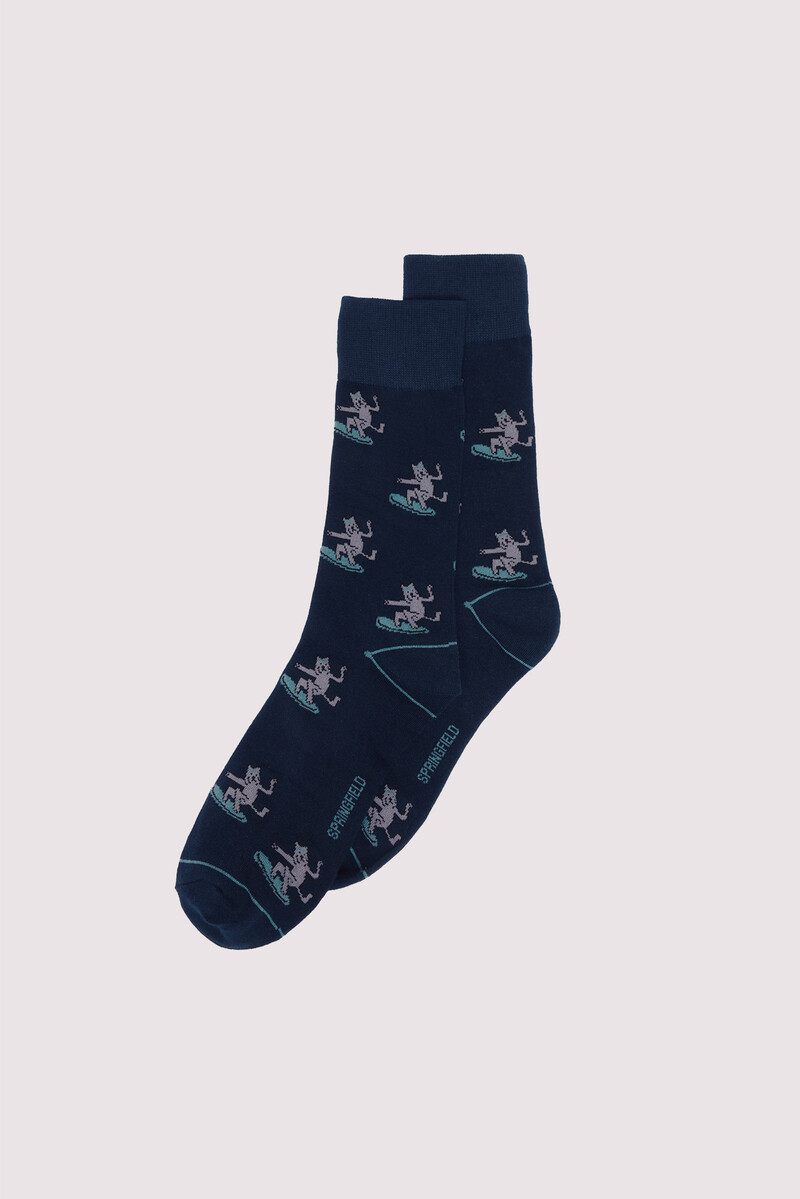women'secret Calcetín largo jacquard perros