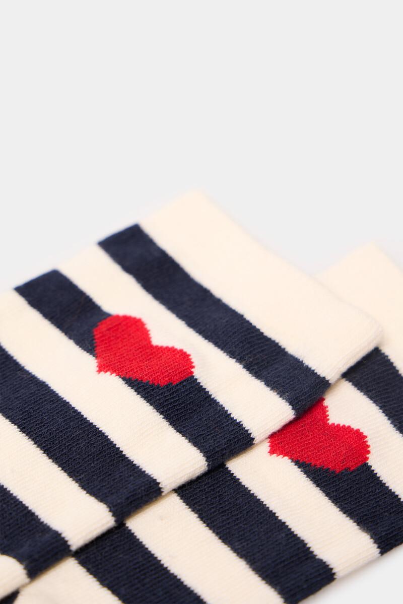 Women'secret Calcetín Rayas Corazón