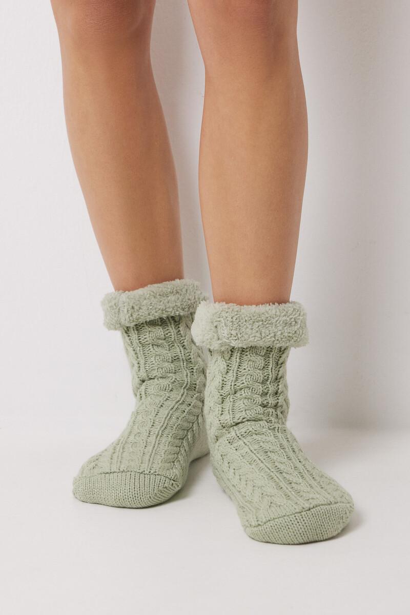 women'secret Calcetines bota pelo verde