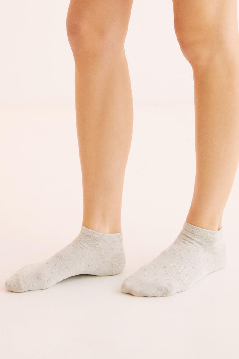 women'secret Calcetines cortos algodón gris