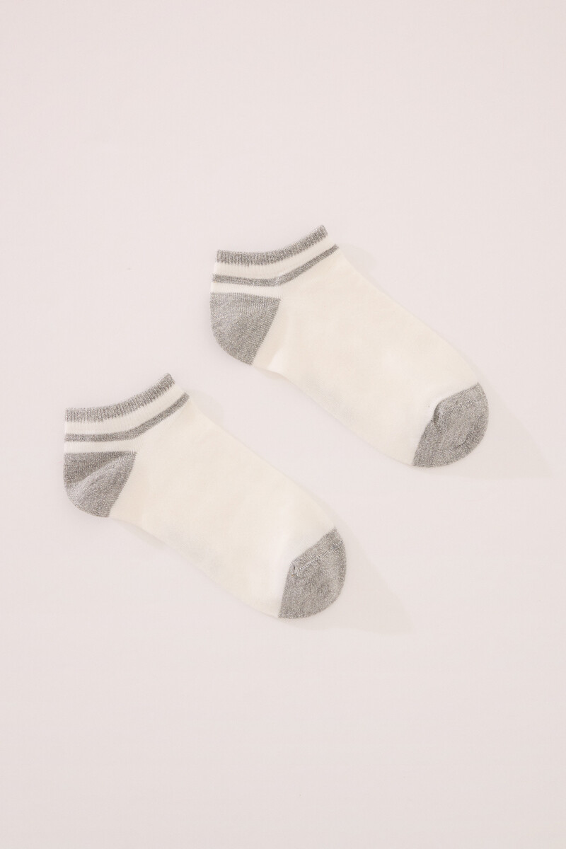 Women'secret Calcetines Cortos Blancos Lurex