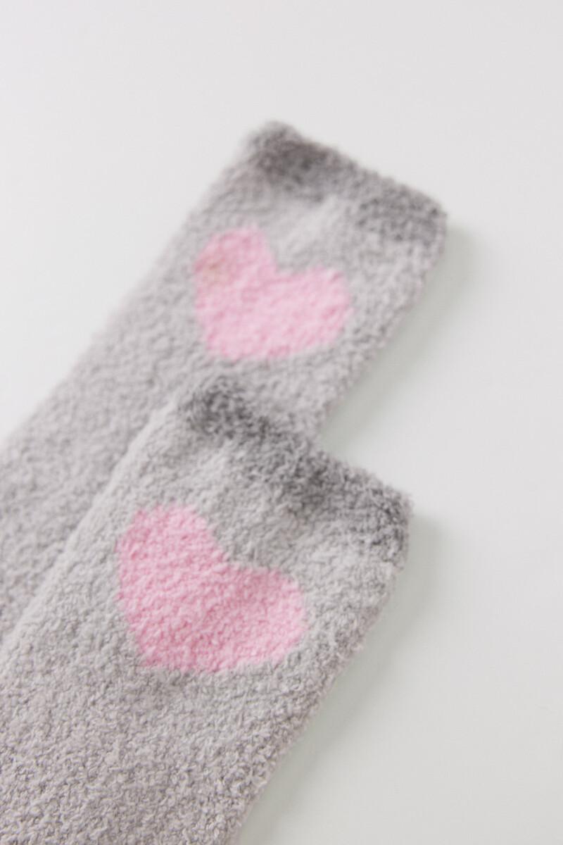 Women'secret Calcetines Pelo Gris Corazón