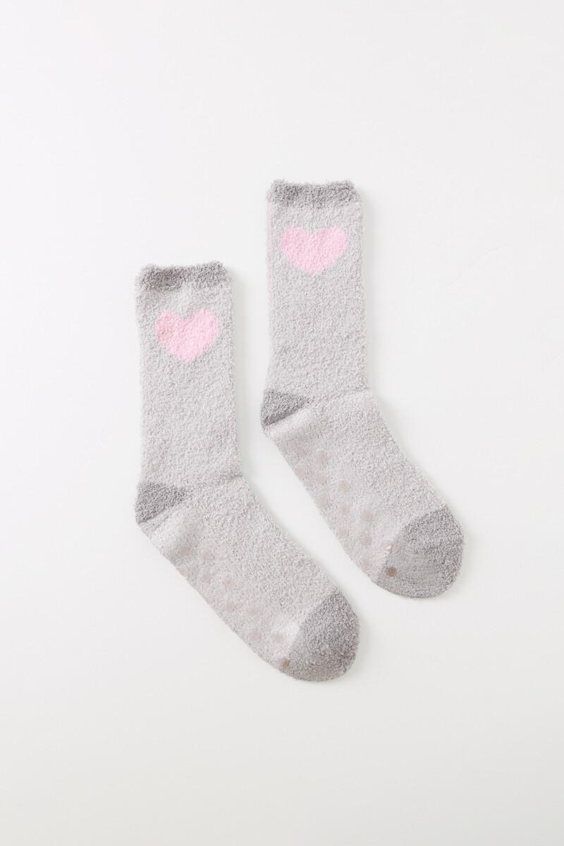 Women'secret Calcetines Pelo Gris Corazón