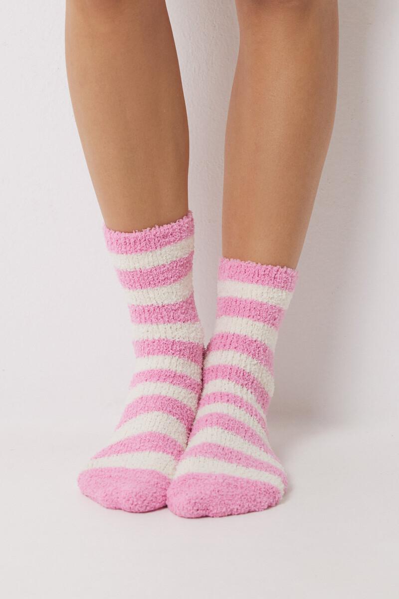 Women'secret Calcetines Tricot Borreguito Rayas