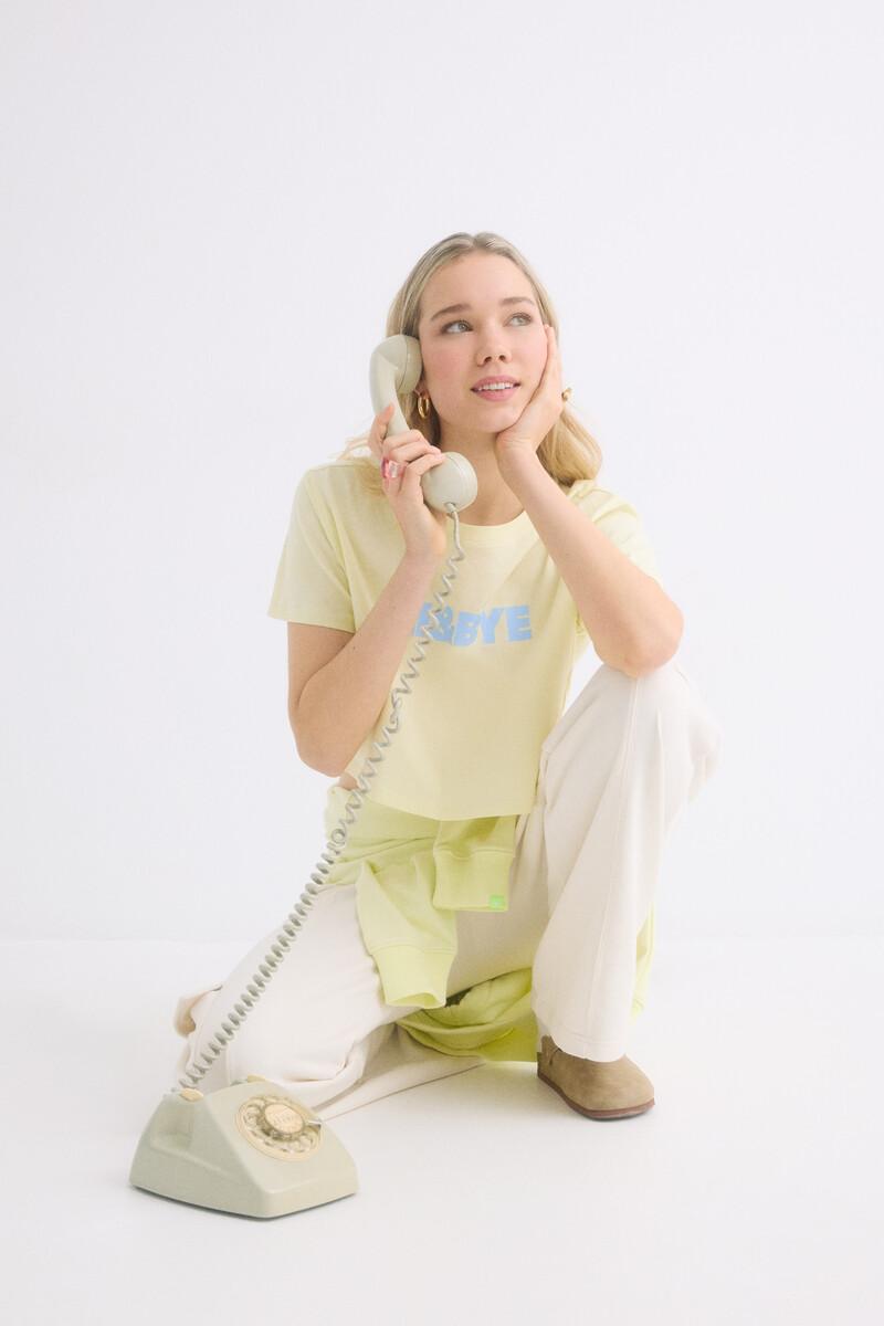 women'secret Camiseta 100% algodón amarillo