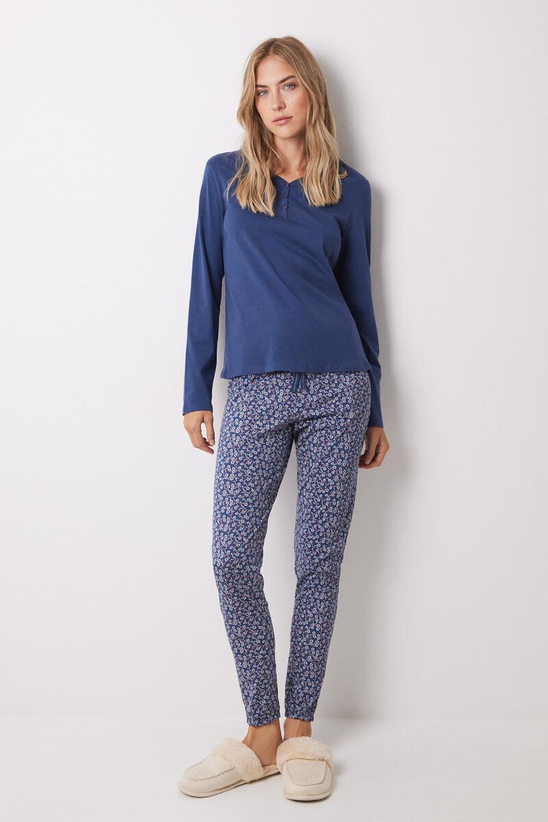 Women'secret Camiseta Algodón Manga Larga Azul