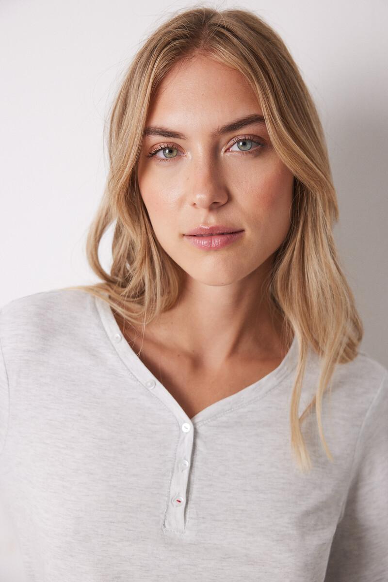 Women'secret Camiseta Algodón Manga Larga Gris