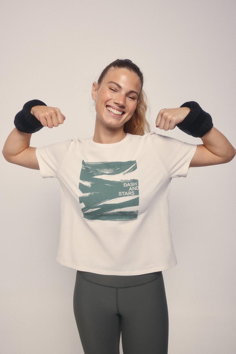 Women'secret Camiseta Algodón Pincelada Verde