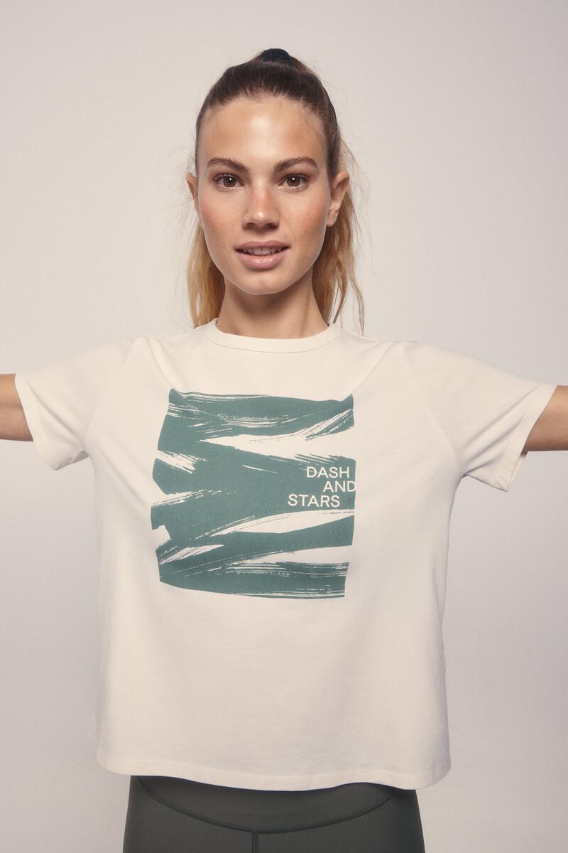 Women'secret Camiseta Algodón Pincelada Verde