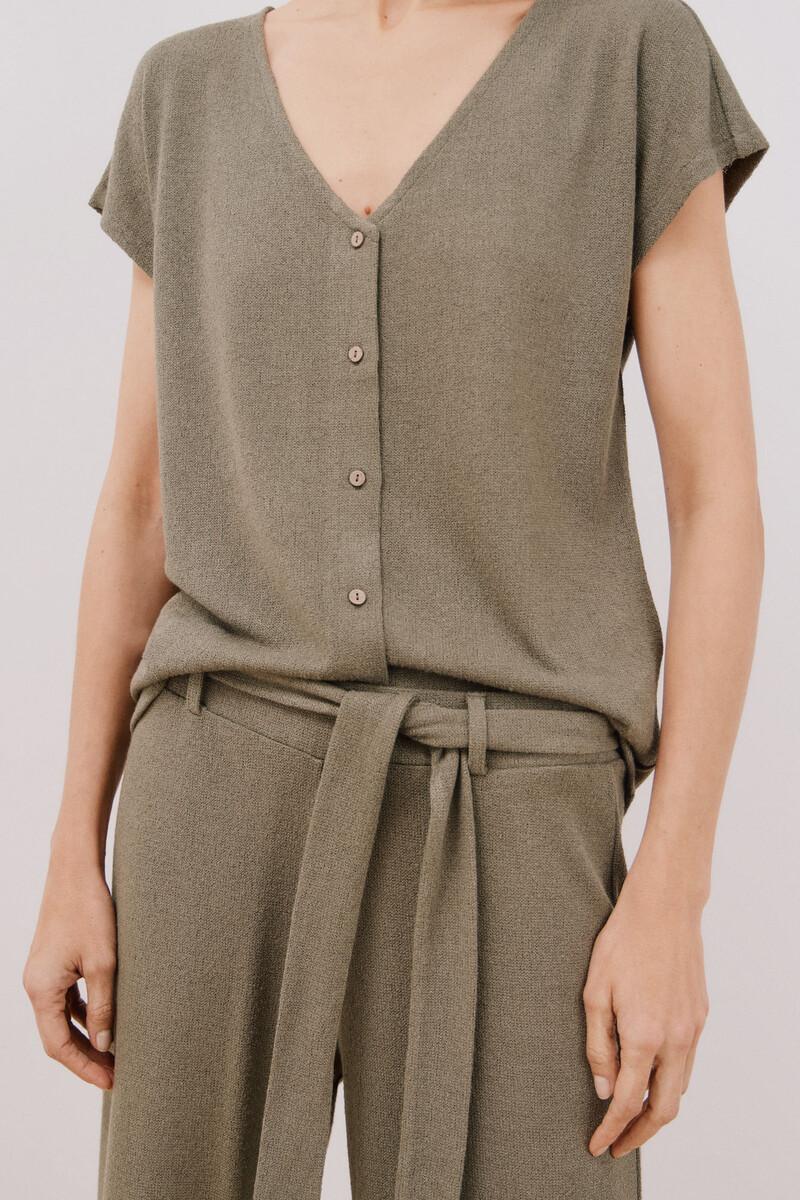 Women'secret Camiseta Aspecto Rústico Con Botones