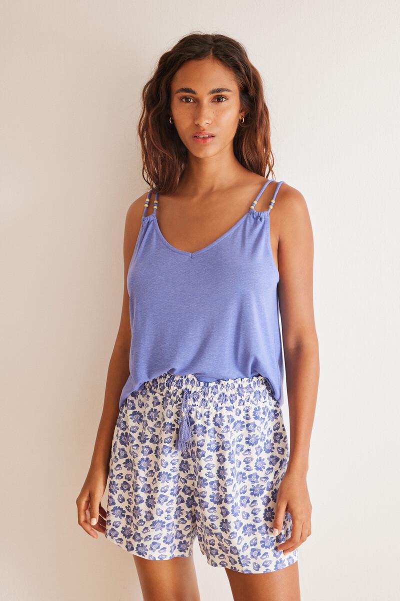 women'secret Camiseta azul tirantes