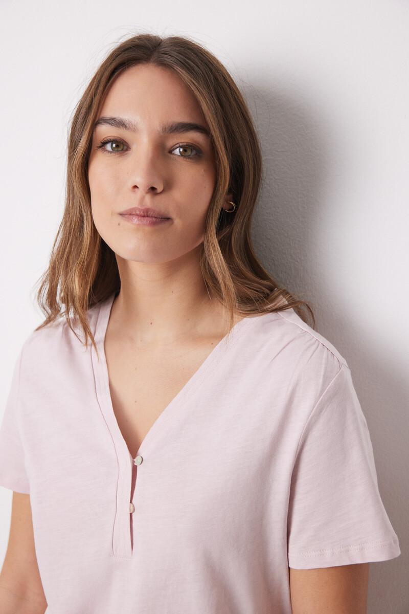 women'secret Camiseta manga corta 100% algodón rosa