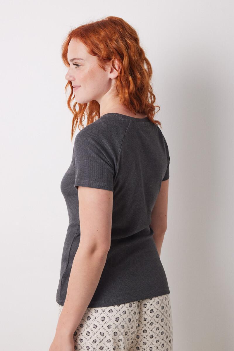 Women'secret Camiseta Manga Corta Canalé Snoopy