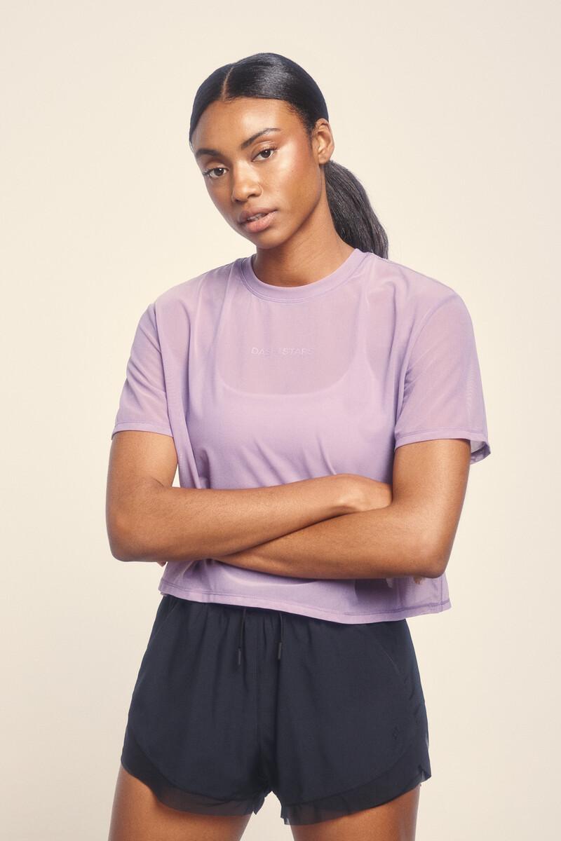 Women'secret Camiseta Manga Corta Mesh Lila