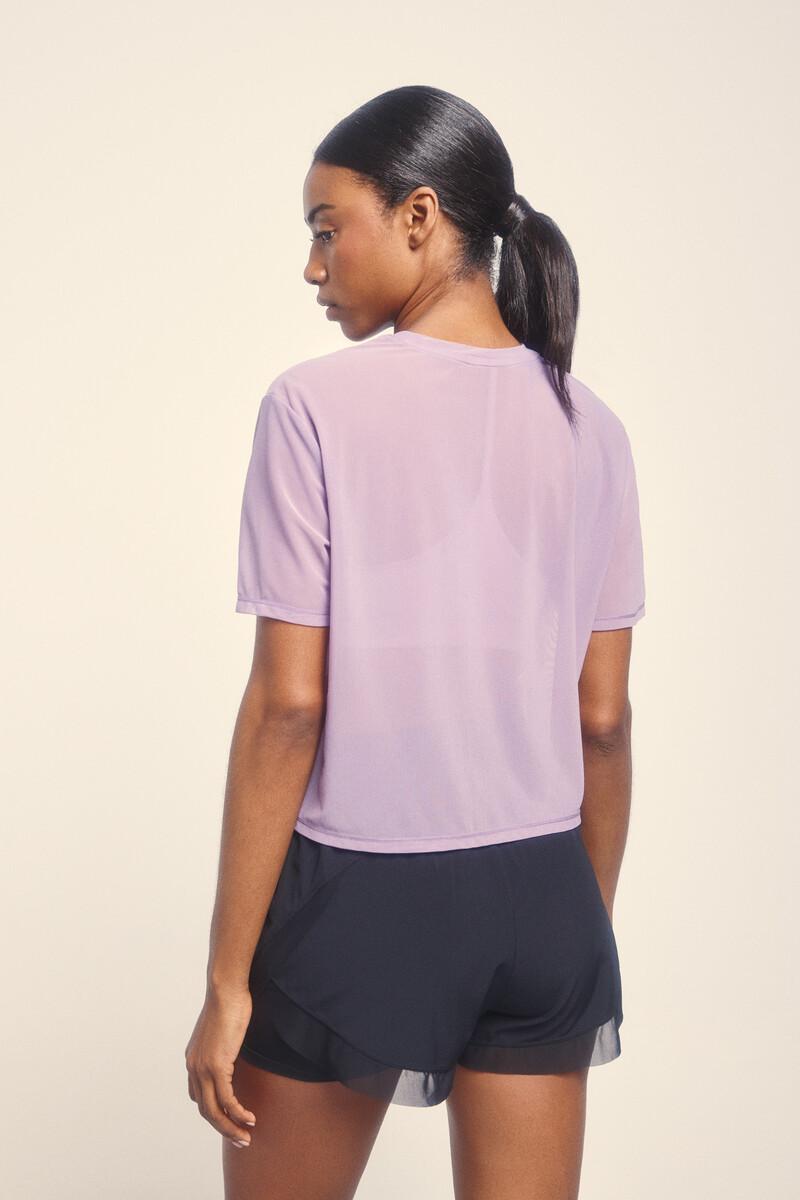 Women'secret Camiseta Manga Corta Mesh Lila