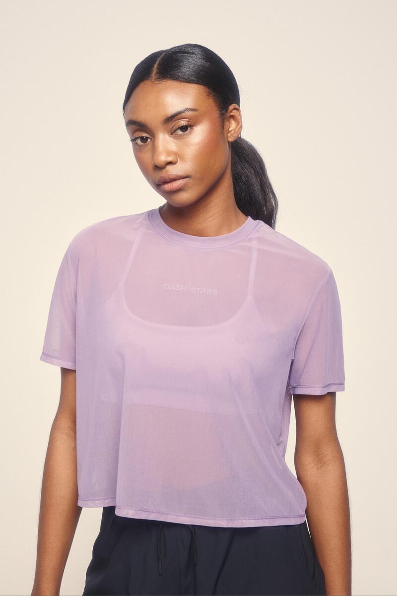 women'secret Camiseta manga corta mesh lila