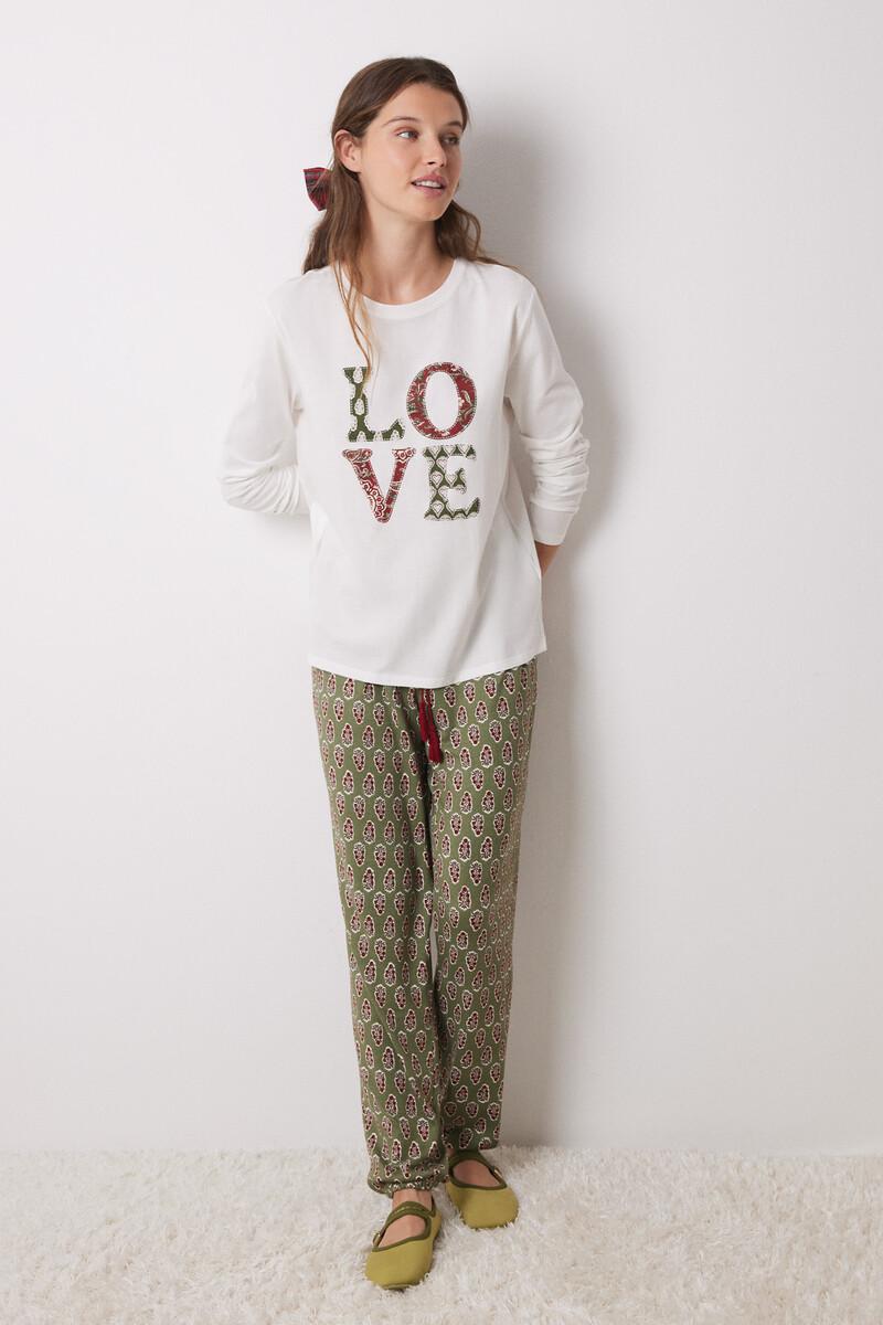 Women'secret Camiseta Manga Larga 100% Algodón LOVE