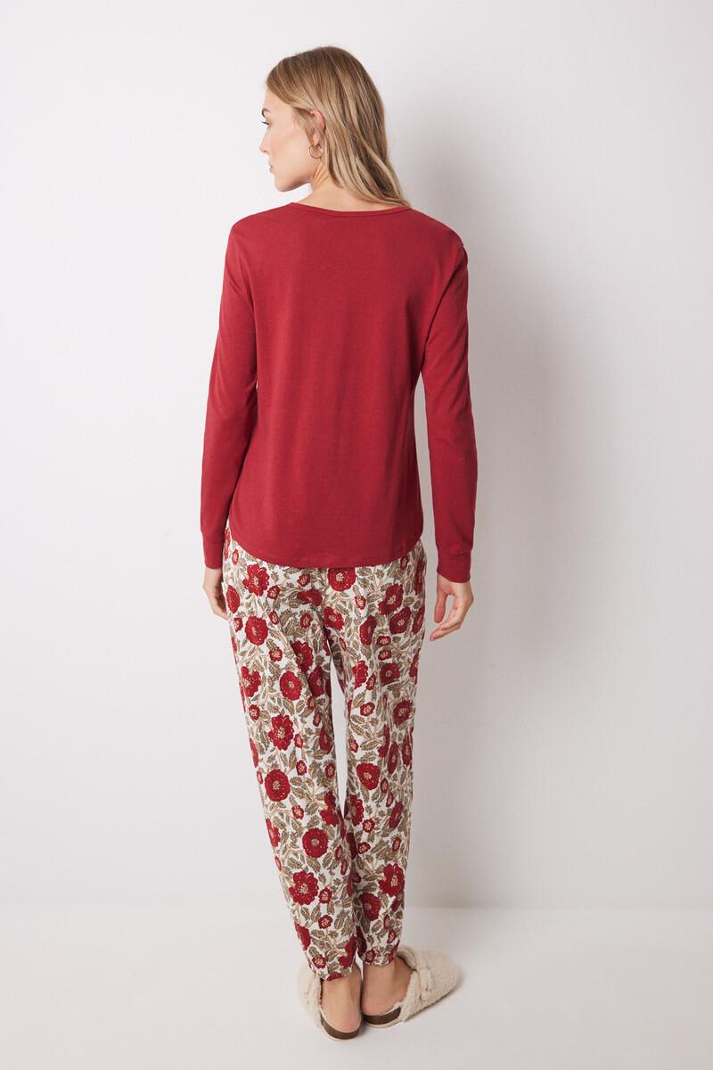 Women'secret Camiseta Manga Larga 100% Algodón Rojo