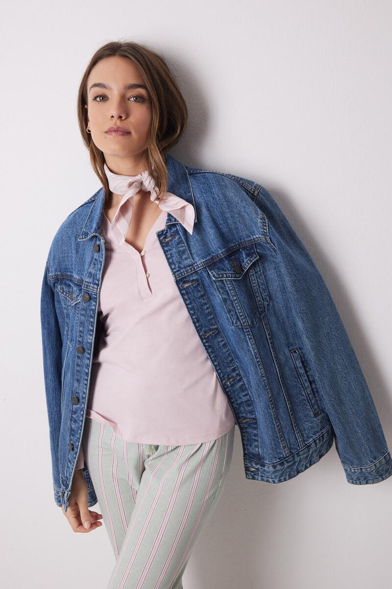 Women'secret Camiseta Manga Larga 100% Algodón Rosa