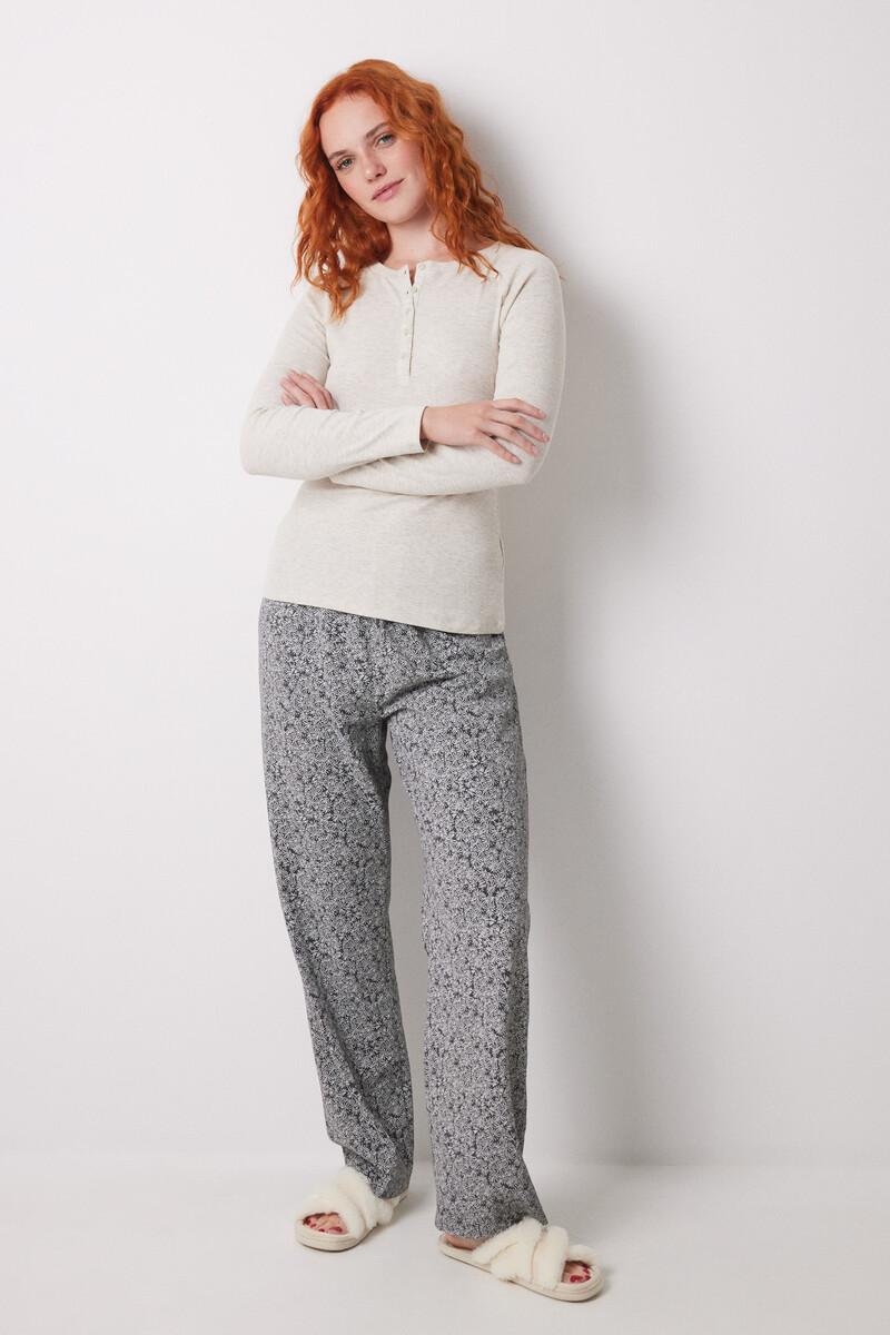 women'secret Camiseta manga larga canalé arena