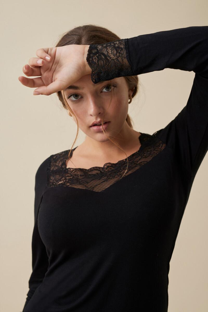 Women'secret Camiseta Manga Larga Modal Y Encaje