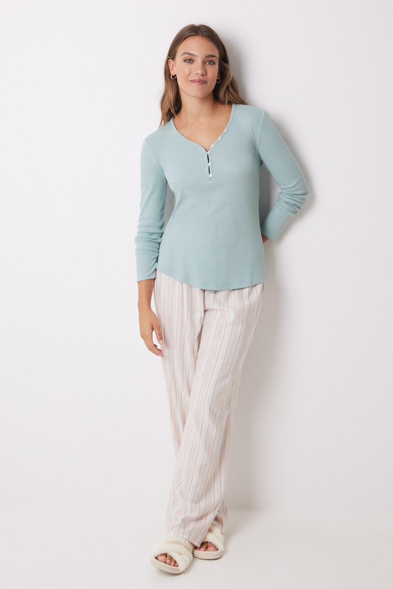 Women'secret Camiseta Panadera Manga Larga Azul