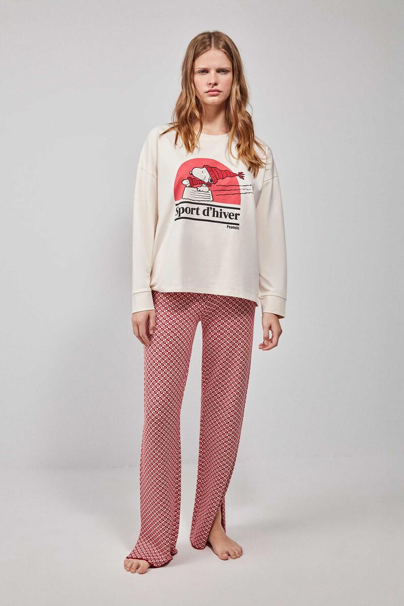 Women'secret Camiseta Pijama Manga Larga Snoopy