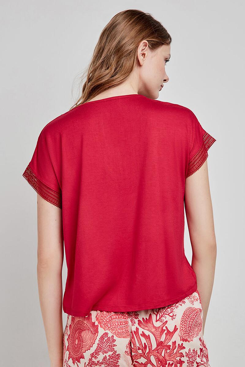 Women'secret Camiseta Pijama Satinada Granate