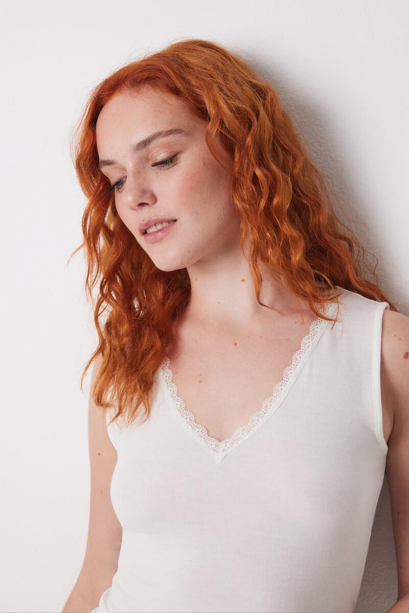 Women'secret Camiseta Punto Súper Suave Blanco