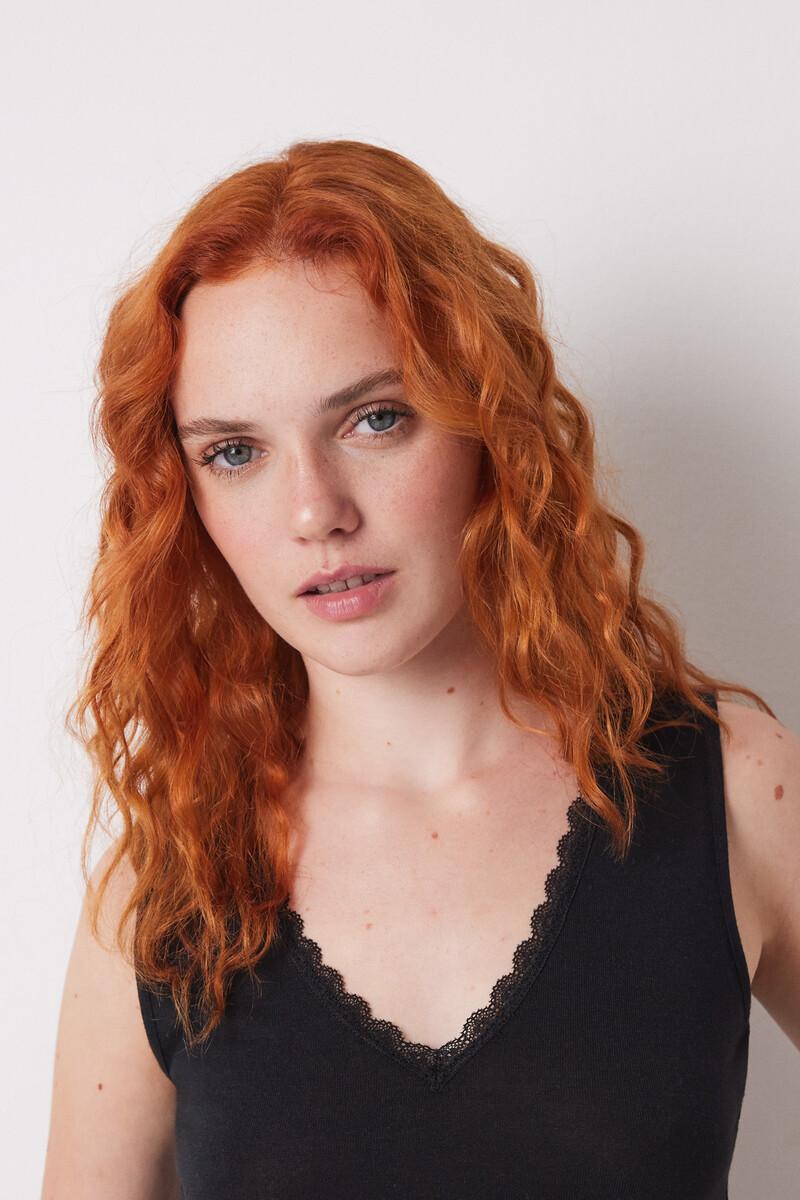 Women'secret Camiseta Punto Súper Suave Negro