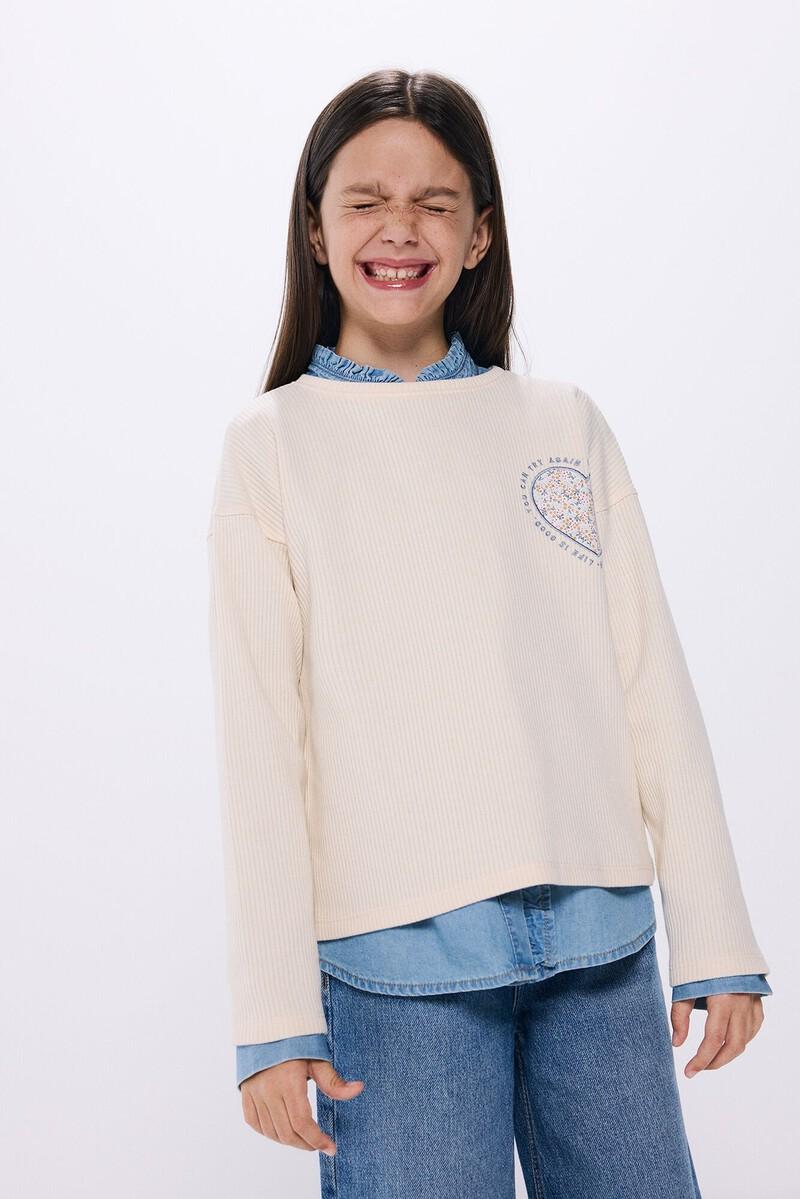 women'secret Camiseta rib corazón niña