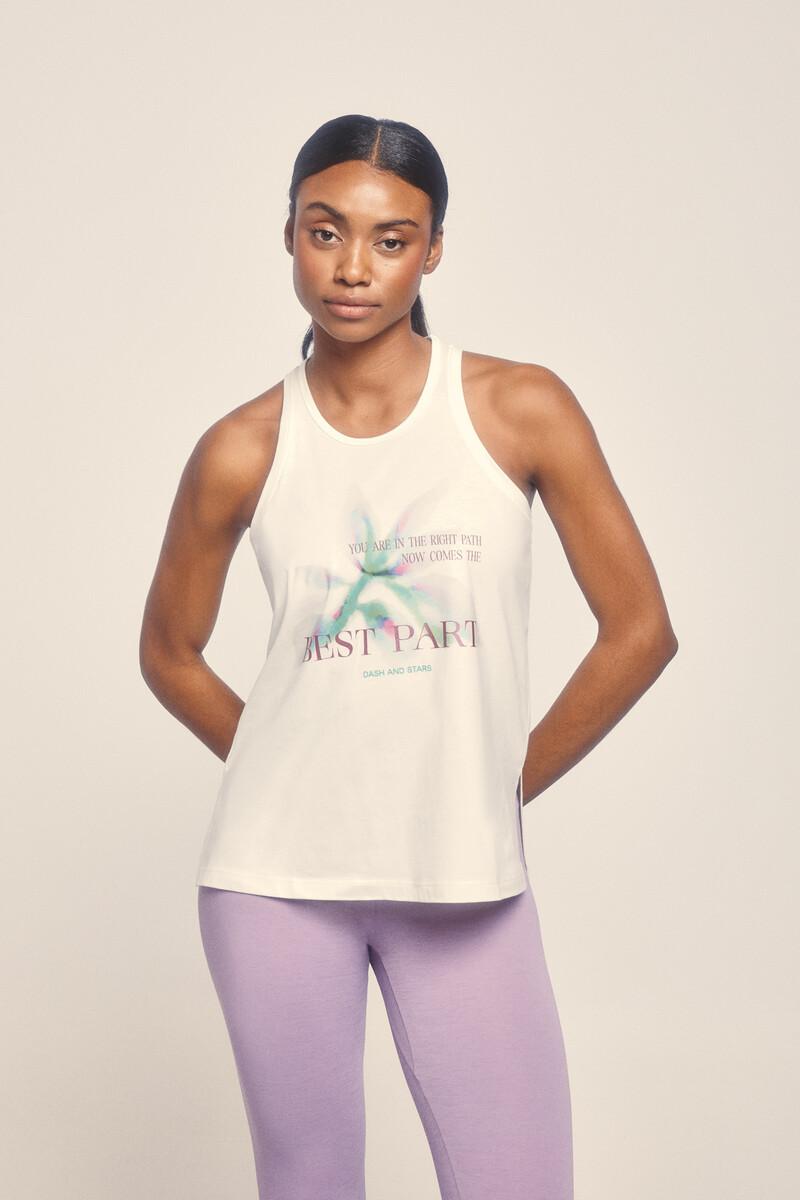 Women'secret Camiseta Sin Mangas Algodón Blanco