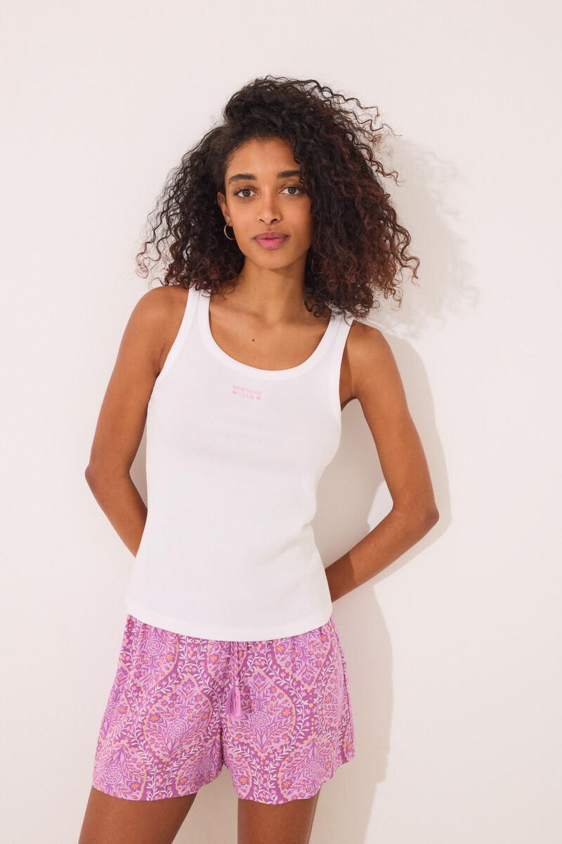 Women'secret Camiseta Tirantes Canalé Blanco