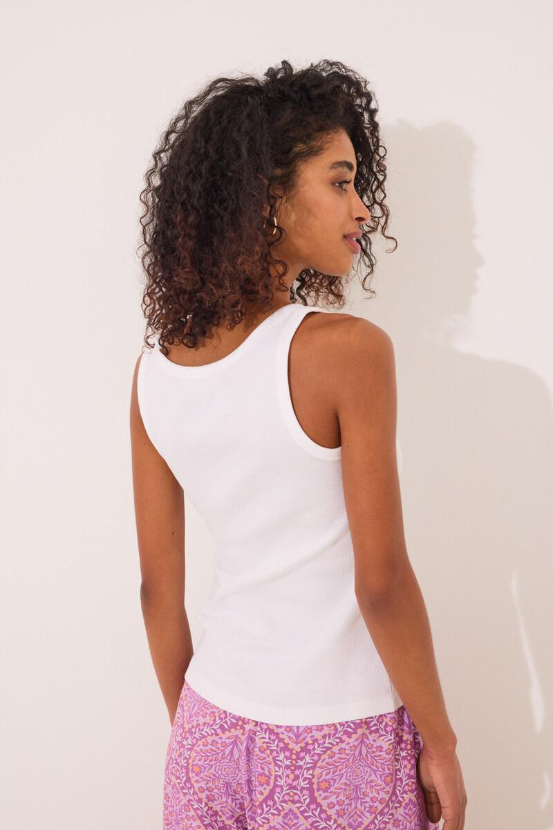 Women'secret Camiseta Tirantes Canalé Blanco